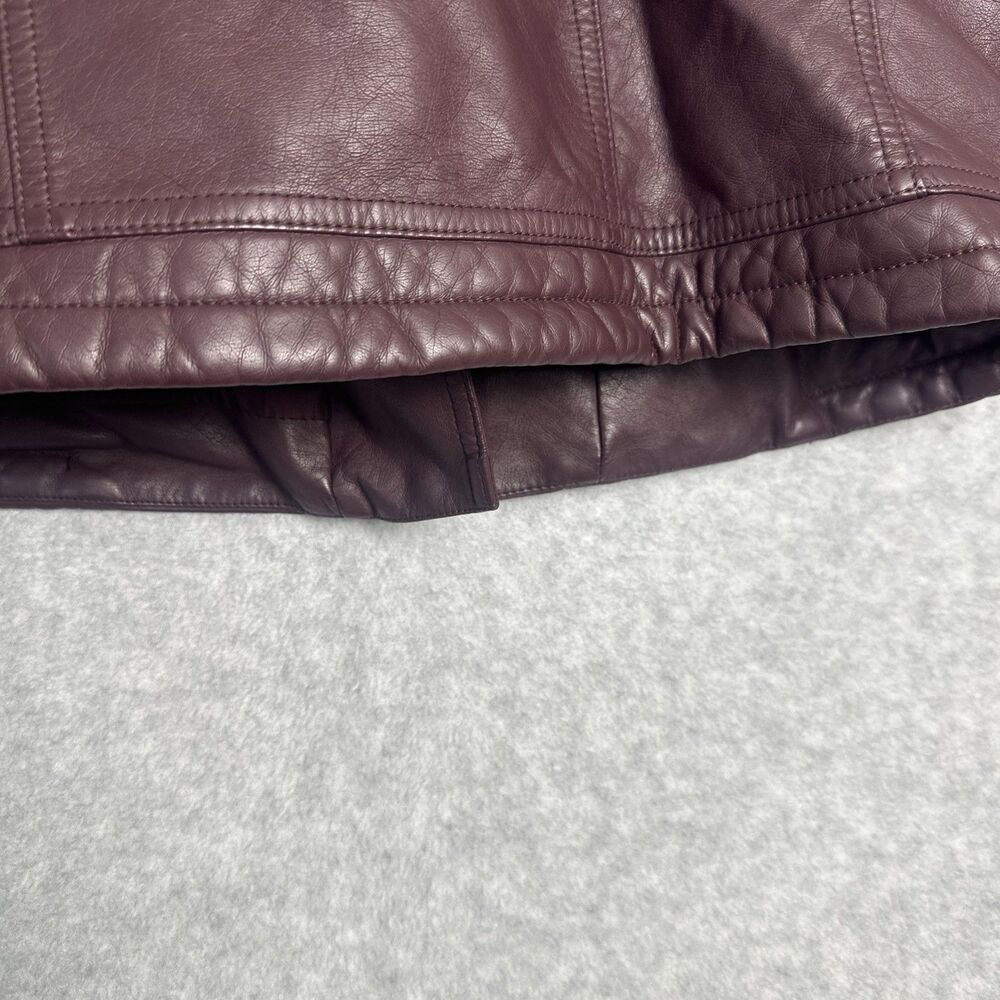 Edgy Women’s Purple Long Sleeve Faux Leather Motorcycle Jacket Sz M - Picture 9 of 13